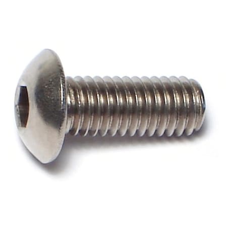 Midwest Fastener #10-32 Socket Head Cap Screw, Button, Plain 18-8 Stainless Steel, 1/2 in Length, 20 PK 72056